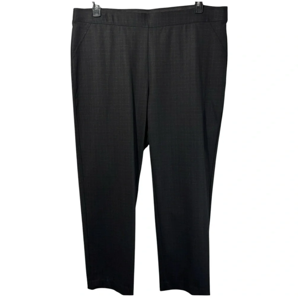 Emaline Pants Pull On Checked Straight Leg Stretch in Size 22W NWT - Picture 2 of 15